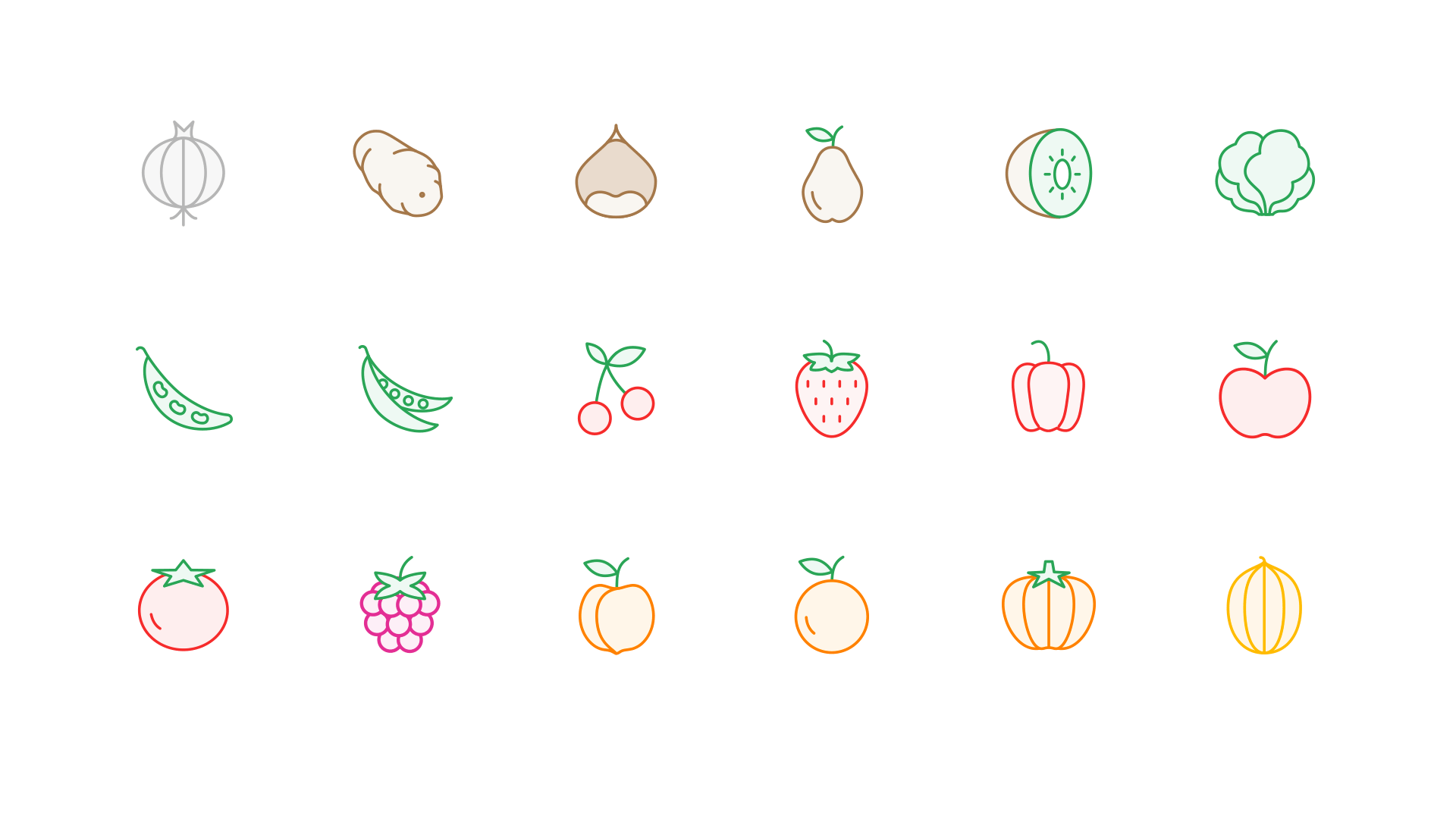 Icons with multiple fruits.